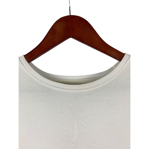 Isaac Mizrahi Live Essentials White Short Sleeve Tee Shirt Size M - Picture 4 of 6